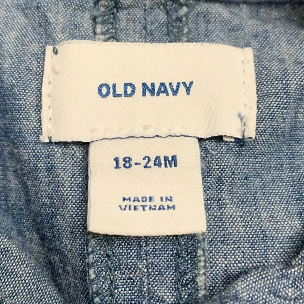 Old Navy Baby Girl 18-24 Months Denim Shirt Dress